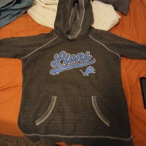 Gray Lions Hoodie with Blue Logo